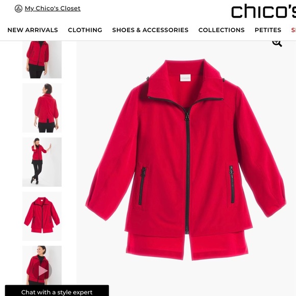 🛍️ SALE! CHICO’S Neema Red Jacket Sz L - Picture 3 of 13
